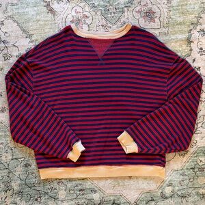 We The Free Classic Striped Oversized Crewneck